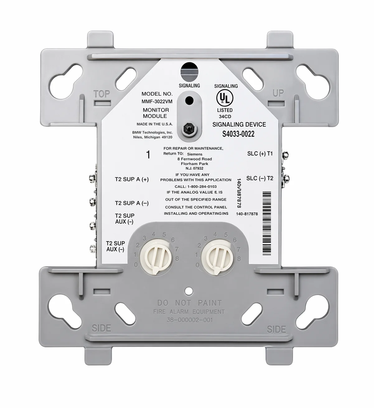 MRI-M502M | MODULO DE MONITOREO DE ZONA CLASE A O CLASE F SECUTRON - UL
